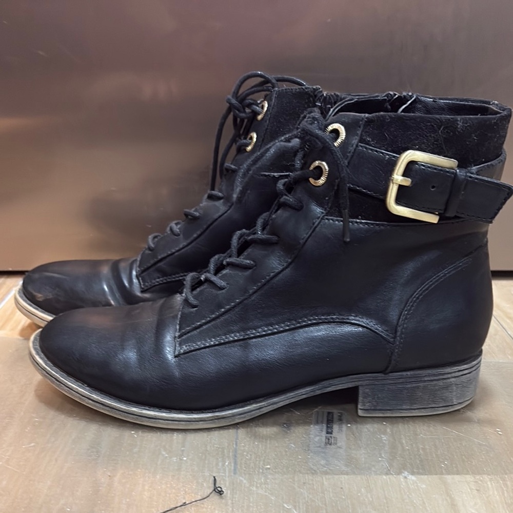 Aldo - Black Leather Ankle Boots
